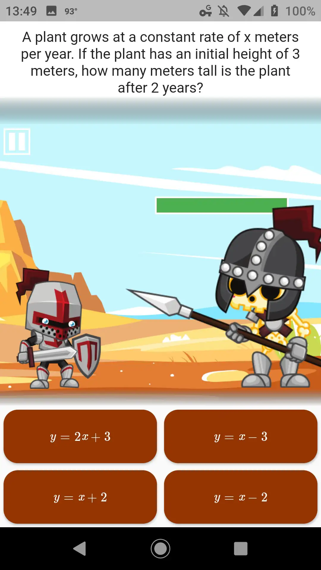 Screenshot of Vince's GRE math app