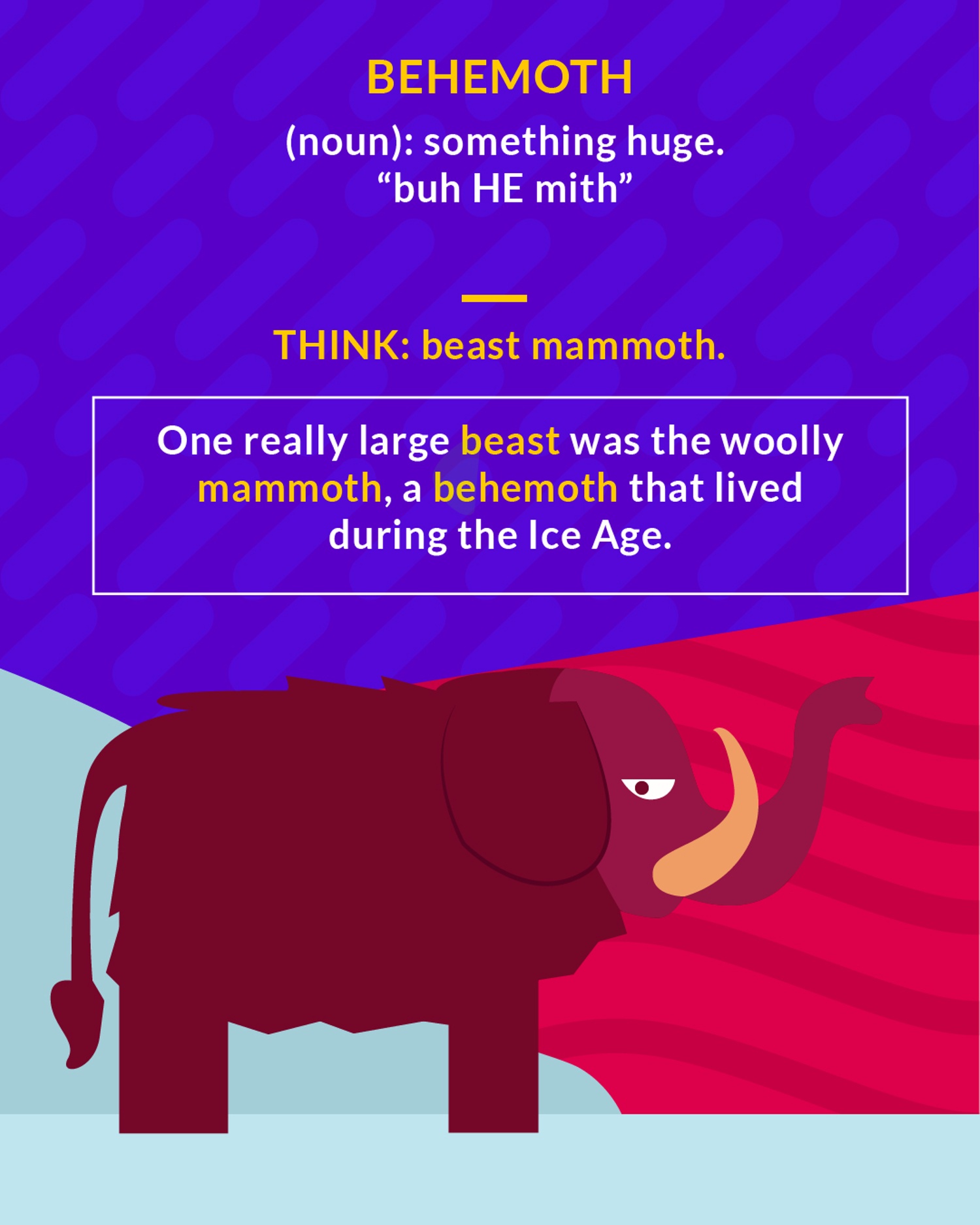 Behemoth cartoon: a huge woolly mammoth