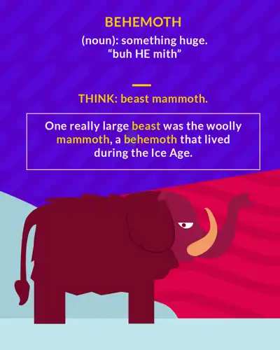 Behemoth cartoon: a huge woolly mammoth