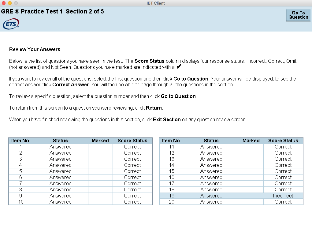 how to take gre powerprep test